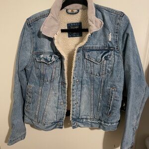 Abercrombie & Fitch Blue Sherpa-Lined Jacket